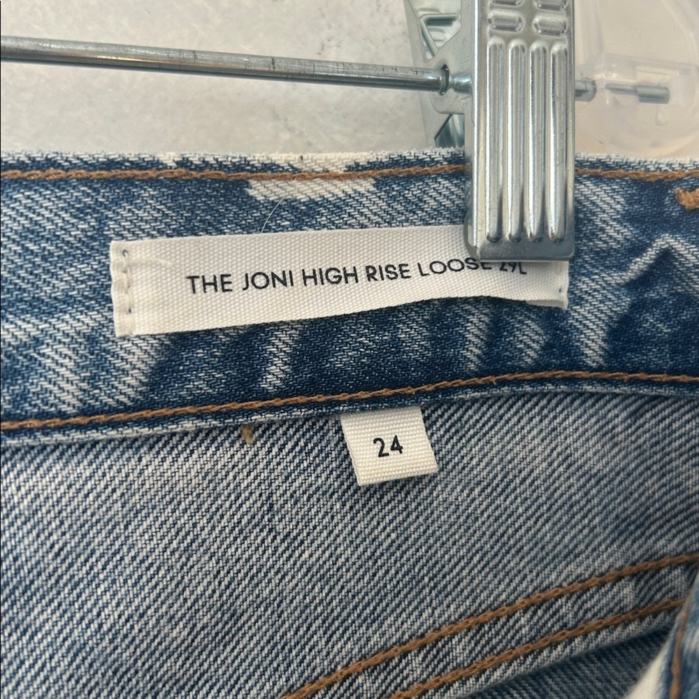 DENIM FORUM Sz 24L The Joni High Rise Loose Light  Wash Button Fly Jeans - Picture 5 of 9
